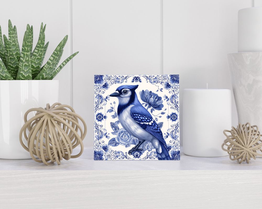 Tegel 15X15 Cm Met Delfts Blauw Cadeau Decoratie | Tegeltjes Met Tekst | Tegeltjes Met Spreuken | Collega | Oma | Opa | Pensioen | Mama | Papa | Vriend Tegel 15x15 cm Delfts blauw