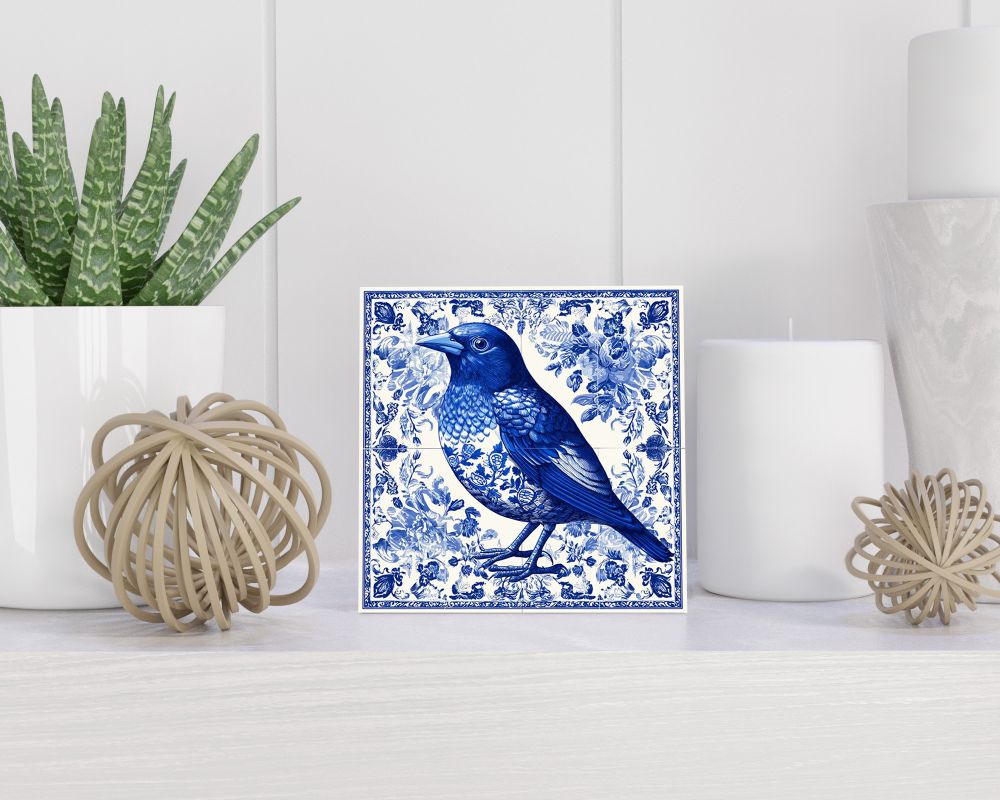 Tegel 15X15 Cm Met Delfts Blauw Cadeau Decoratie | Tegeltjes Met Tekst | Tegeltjes Met Spreuken | Collega | Oma | Opa | Pensioen | Mama | Papa | Vriend Tegel 15x15 cm Delfts blauw