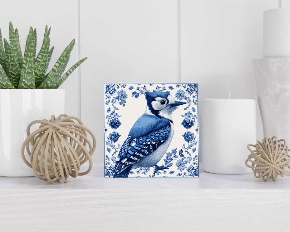 Tegel 15X15 Cm Met Delfts Blauw Cadeau Decoratie | Tegeltjes Met Tekst | Tegeltjes Met Spreuken | Collega | Oma | Opa | Pensioen | Mama | Papa | Vriend Tegel 15x15 cm Delfts blauw
