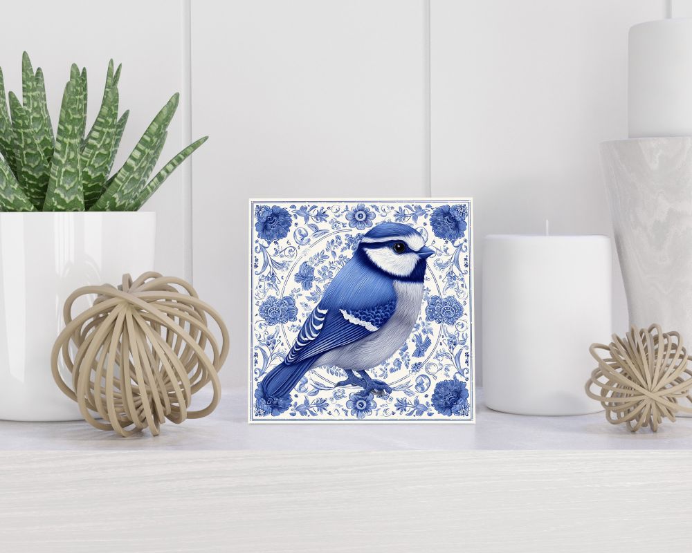 Tegel 15X15 Cm Met Delfts Blauw Cadeau Decoratie | Tegeltjes Met Tekst | Tegeltjes Met Spreuken | Collega | Oma | Opa | Pensioen | Mama | Papa | Vriend Tegel 15x15 cm Delfts blauw