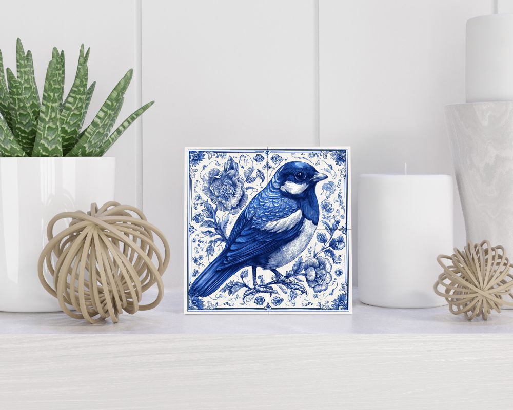 Tegel 15X15 Cm Met Delfts Blauw Cadeau Decoratie | Tegeltjes Met Tekst | Tegeltjes Met Spreuken | Collega | Oma | Opa | Pensioen | Mama | Papa | Vriend Tegel 15x15 cm Delfts blauw