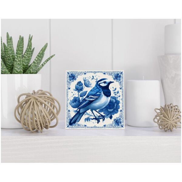 Tegel 15X15 Cm Met Delfts Blauw Cadeau Decoratie | Tegeltjes Met Tekst | Tegeltjes Met Spreuken | Collega | Oma | Opa | Pensioen | Mama | Papa | Vriend Tegel 15x15 cm Delfts blauw