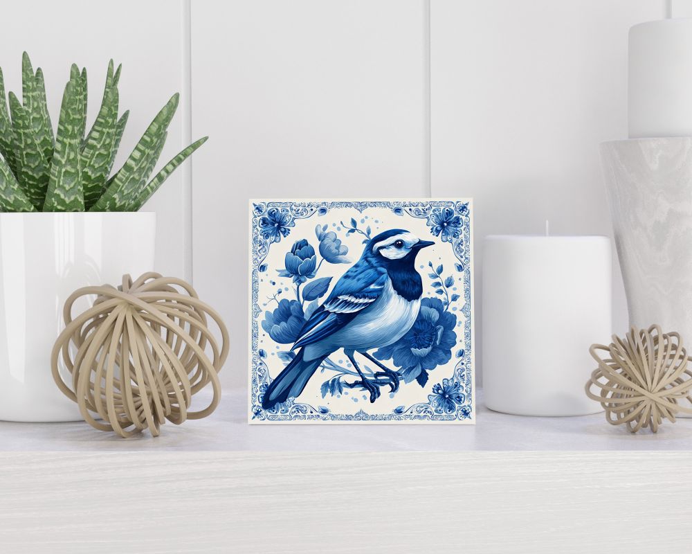 Tegel 15X15 Cm Met Delfts Blauw Cadeau Decoratie | Tegeltjes Met Tekst | Tegeltjes Met Spreuken | Collega | Oma | Opa | Pensioen | Mama | Papa | Vriend Tegel 15x15 cm Delfts blauw