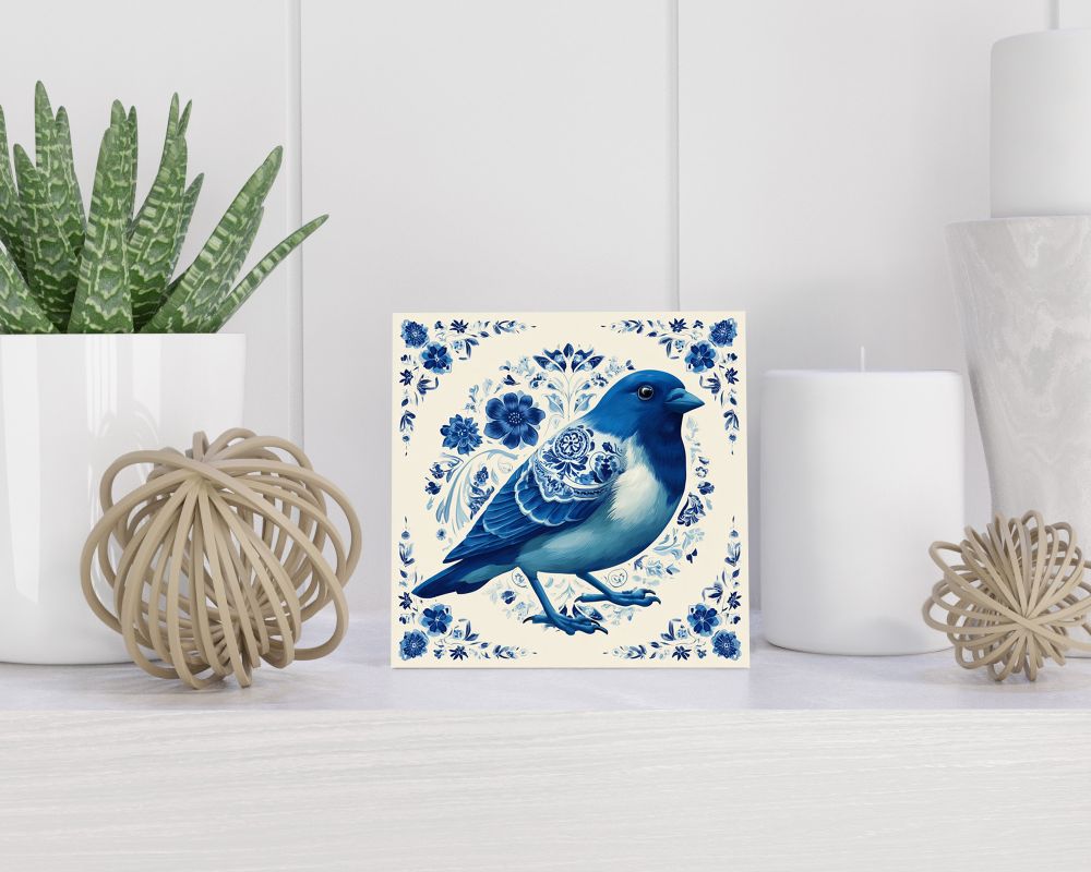 Tegel 15X15 Cm Met Delfts Blauw Cadeau Decoratie | Tegeltjes Met Tekst | Tegeltjes Met Spreuken | Collega | Oma | Opa | Pensioen | Mama | Papa | Vriend Tegel 15x15 cm Delfts blauw
