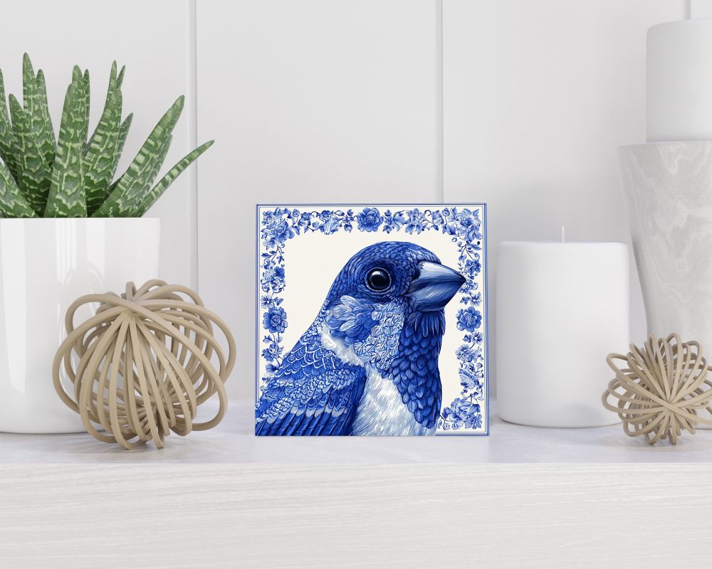 Tegel 15X15 Cm Met Delfts Blauw Cadeau Decoratie | Tegeltjes Met Tekst | Tegeltjes Met Spreuken | Collega | Oma | Opa | Pensioen | Mama | Papa | Vriend Tegel 15x15 cm Delfts blauw