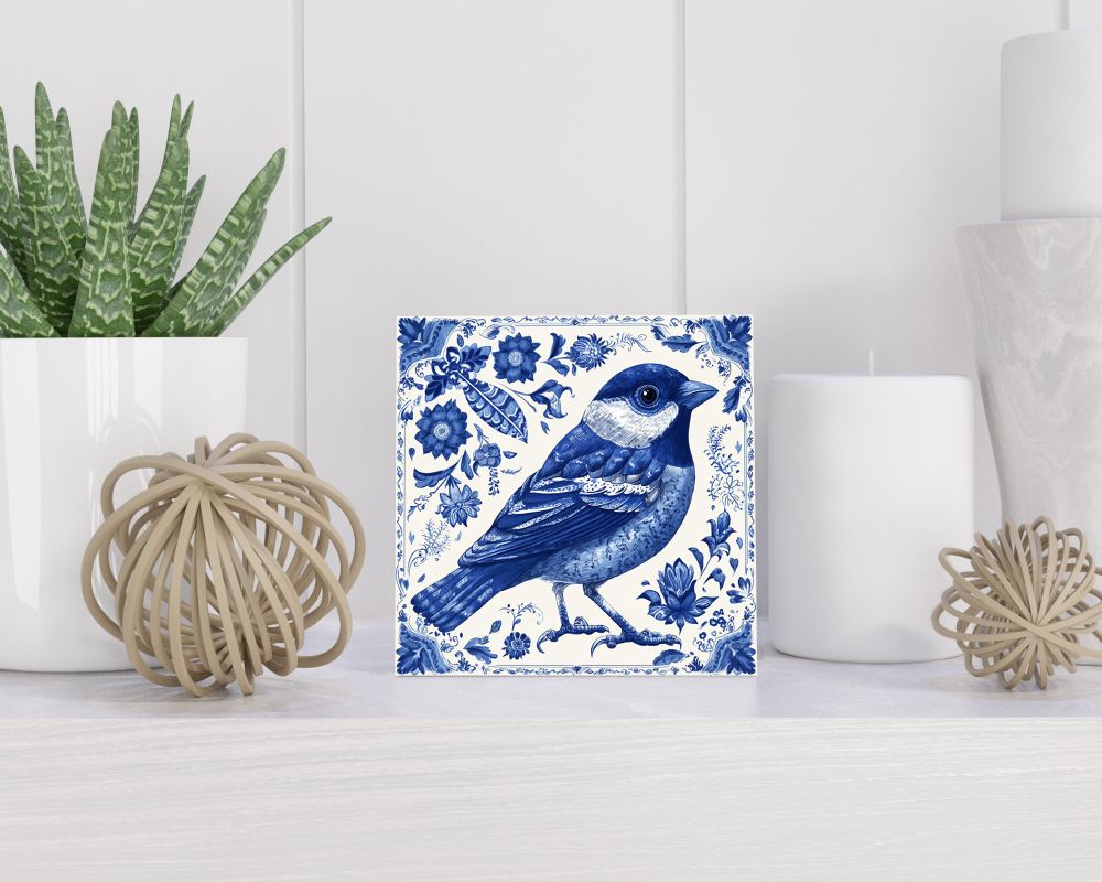 Tegel 15X15 Cm Met Delfts Blauw Cadeau Decoratie | Tegeltjes Met Tekst | Tegeltjes Met Spreuken | Collega | Oma | Opa | Pensioen | Mama | Papa | Vriend Tegel 15x15 cm Delfts blauw