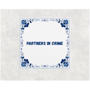 Spreuk tegel 15x15cm Partners in crime