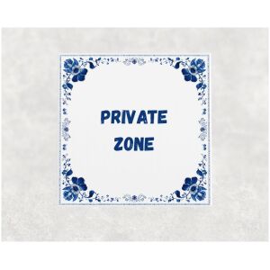 Spreuk tegel 15x15cm Private zone ()