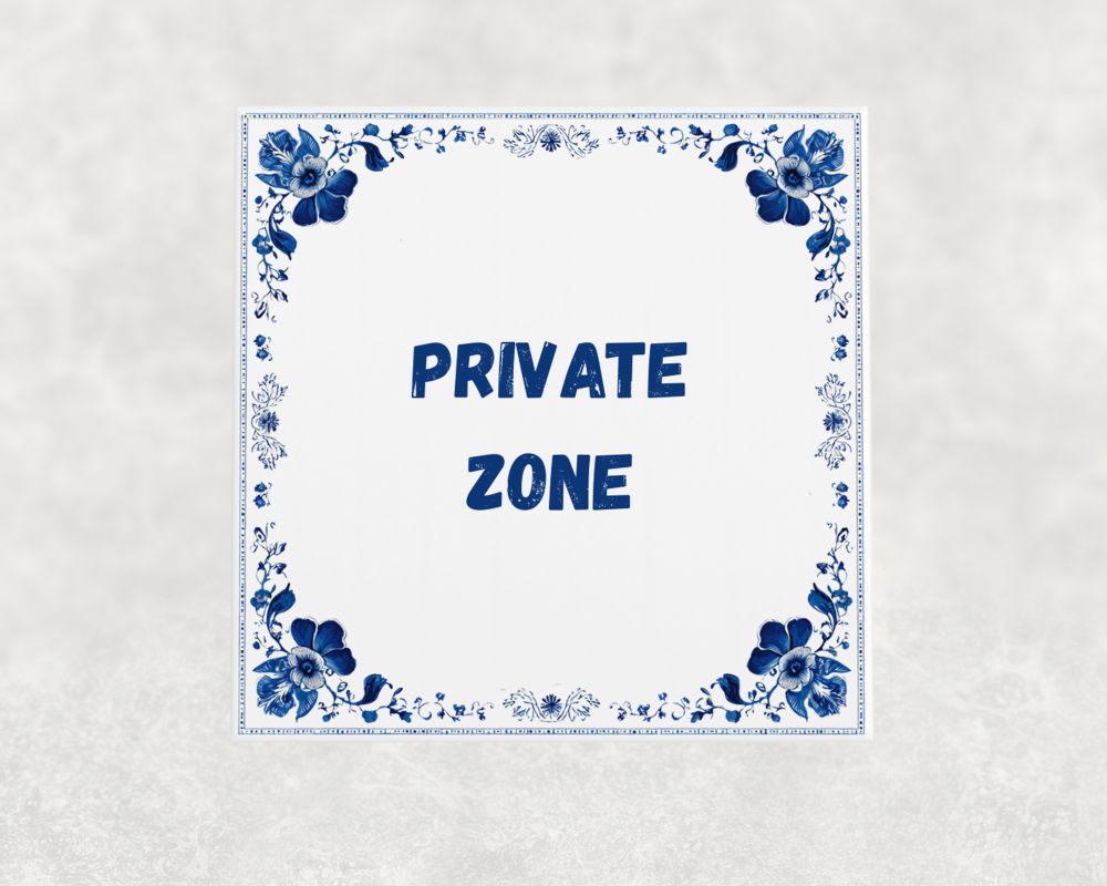 Spreuk Tegel 15X15 Cm Private Zone () Spreuk tegel 15x15cm Private zone ()