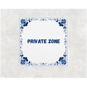 Spreuk tegel 15x15cm Private zone