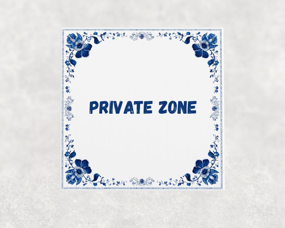 Spreuk Tegel 15X15 Cm Private Zone Spreuk tegel 15x15cm Private zone