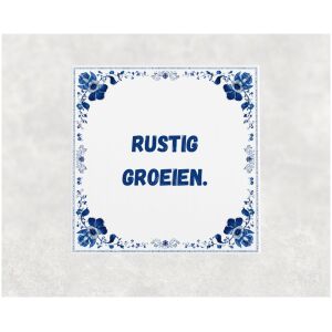 Spreuk tegel 15x15cm Rustig groeien