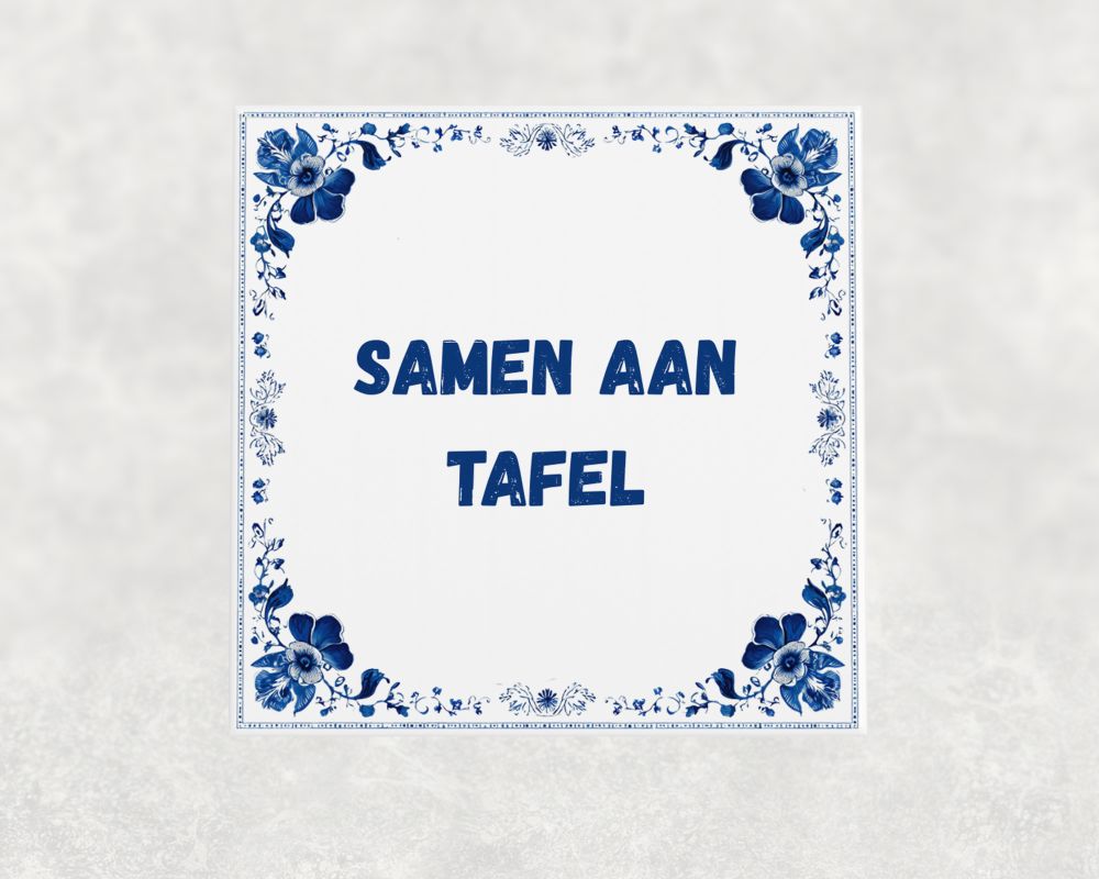 Spreuk Tegel 15X15 Cm Samen Aan Tafel () Spreuk tegel 15x15cm Samen aan tafel ()