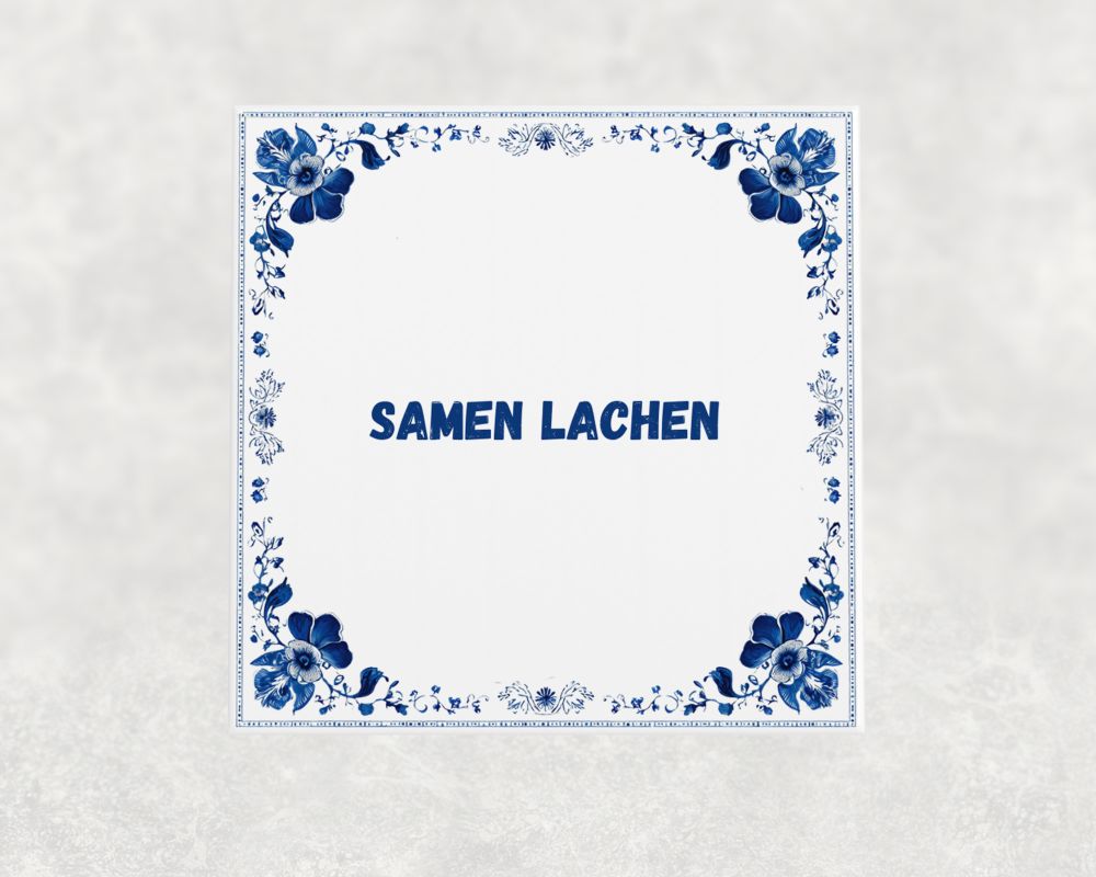 Spreuk Tegel 15X15 Cm Samen Lachen () Spreuk tegel 15x15cm Samen lachen ()