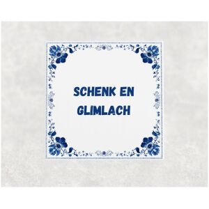 Spreuk tegel 15x15cm Schenk en glimlach