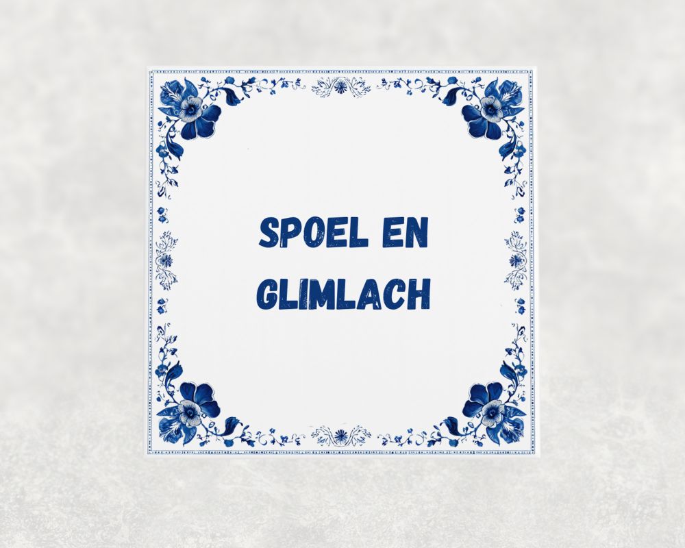 Spreuk Tegel 15X15 Cm Spoel En Glimlach Spreuk tegel 15x15cm Spoel en glimlach