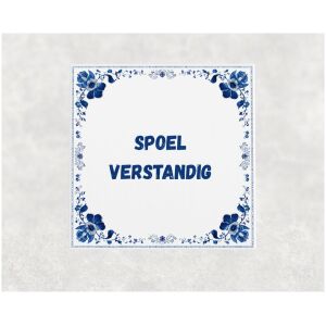 Spreuk tegel 15x15cm Spoel verstandig