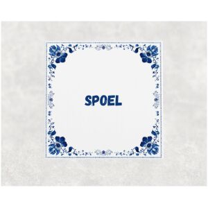 Spreuk tegel 15x15cm Spoel