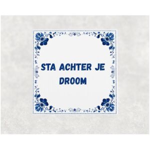 Spreuk tegel 15x15cm Sta achter je droom