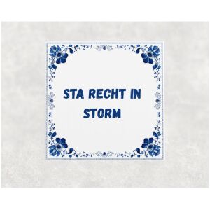 Spreuk tegel 15x15cm Sta recht in storm