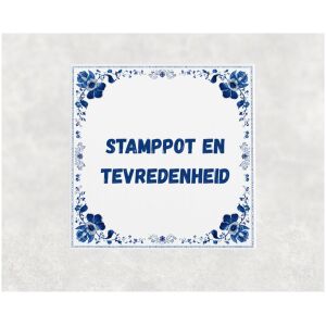 Spreuk tegel 15x15cm Stamppot en tevredenheid