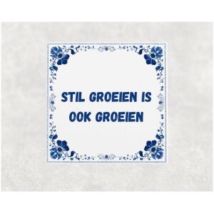Spreuk tegel 15x15cm Stil groeien is ook groeien