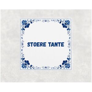 Spreuk tegel 15x15cm Stoere tante