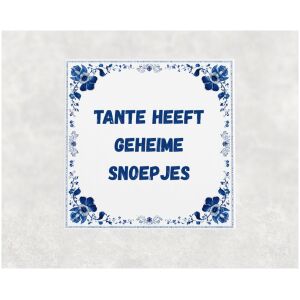 Spreuk tegel 15x15cm Tante heeft geheime snoepjes