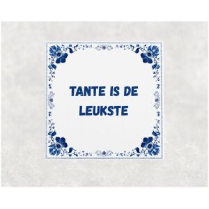 Spreuk tegel 15x15cm Tante is de leukste