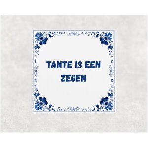 Spreuk tegel 15x15cm Tante is een zegen