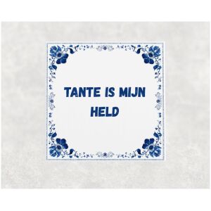 Spreuk tegel 15x15cm Tante is mijn held