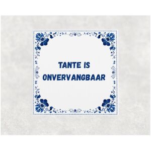 Spreuk tegel 15x15cm Tante is onvervangbaar