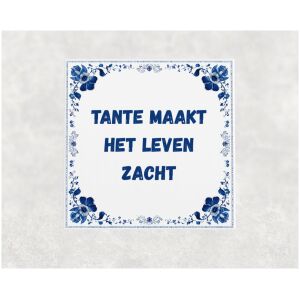 Spreuk tegel 15x15cm Tante maakt het leven zacht