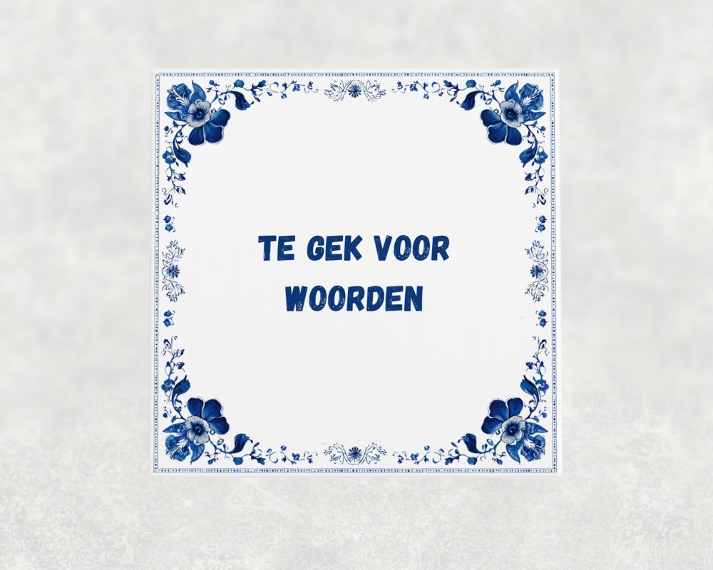 Spreuk Tegel 15X15 Cm Te Gek Voor Woorden Spreuk tegel 15x15cm Te gek voor woorden