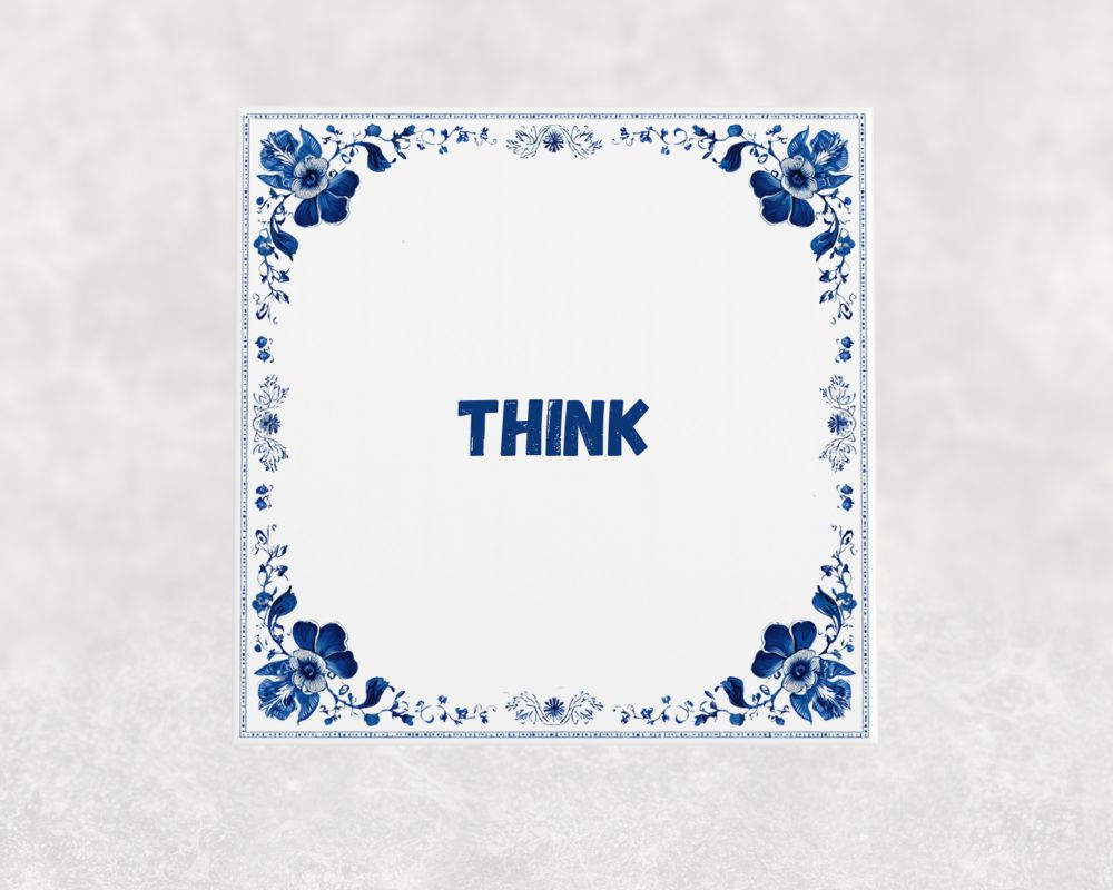 Spreuk Tegel 15X15 Cm Think Spreuk tegel 15x15cm Think