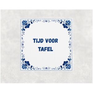 Spreuk tegel 15x15cm Tijd voor tafel