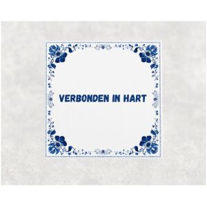 Spreuk tegel 15x15cm Verbonden in hart