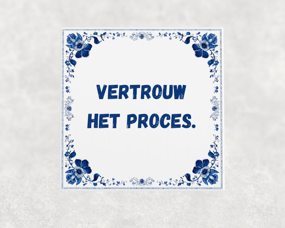 Spreuk Tegel 15X15 Cm Vertrouw Het Proces () Spreuk tegel 15x15cm Vertrouw het proces ()