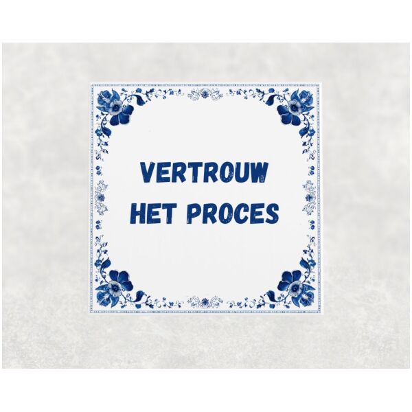 Spreuk tegel 15x15cm Vertrouw het proces