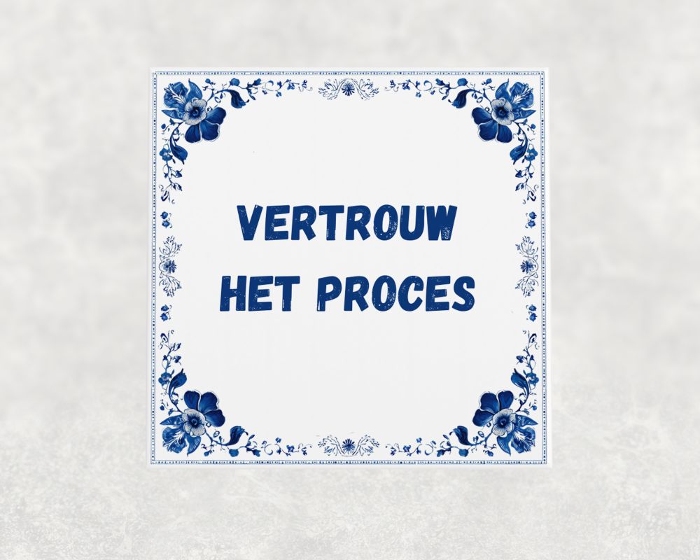 Spreuk Tegel 15X15 Cm Vertrouw Het Proces Spreuk tegel 15x15cm Vertrouw het proces
