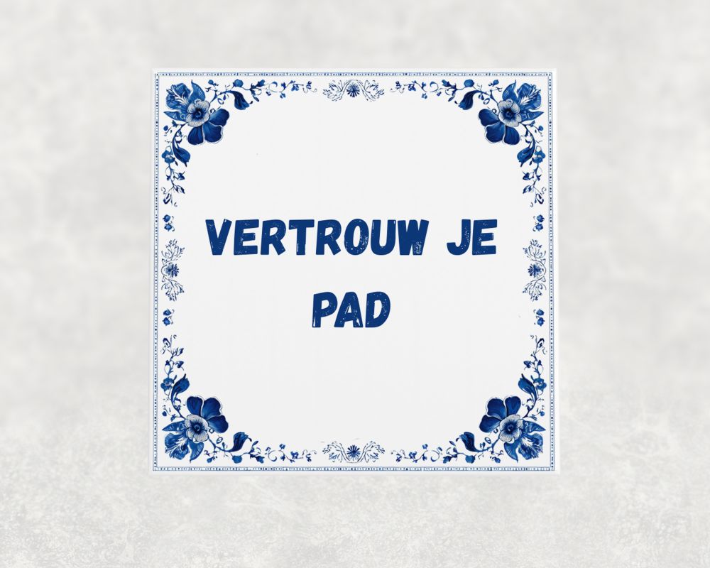 Spreuk Tegel 15X15 Cm Vertrouw Je Pad Spreuk tegel 15x15cm Vertrouw je pad