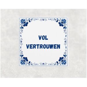 Spreuk tegel 15x15cm Vol vertrouwen