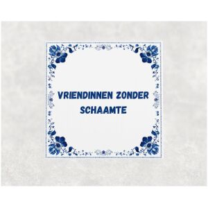 Spreuk tegel 15x15cm Vriendinnen zonder schaamte