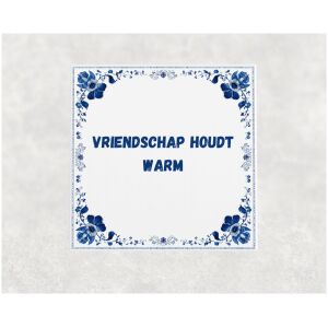 Spreuk tegel 15x15cm Vriendschap houdt warm