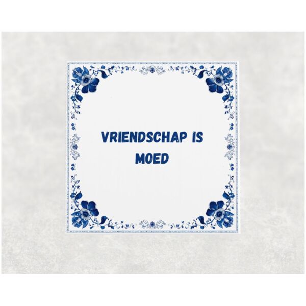 Spreuk tegel 15x15cm Vriendschap is moed