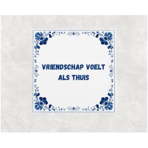 Spreuk tegel 15x15cm Vriendschap voelt als thuis
