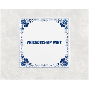 Spreuk tegel 15x15cm Vriendschap wint