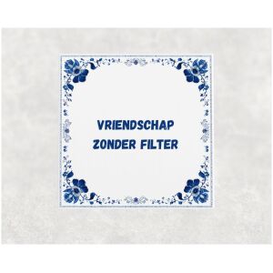 Spreuk tegel 15x15cm Vriendschap zonder filter