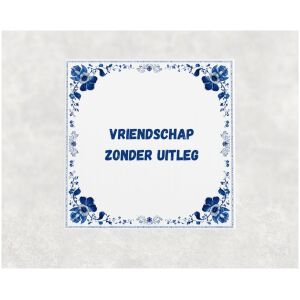 Spreuk tegel 15x15cm Vriendschap zonder uitleg