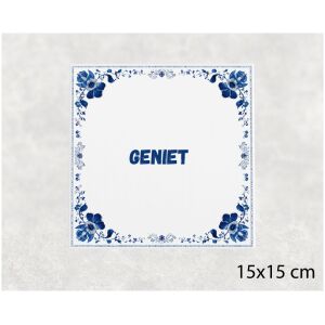 Spreuk tegel 15x15cm Geniet